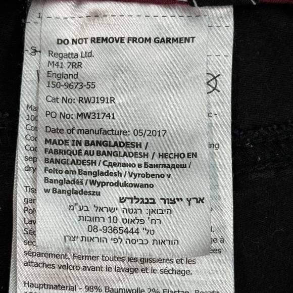 Regatta Great Outdoors Straight Leg Pants Womens Size L/10 Black Pocket Logo - Picture 4 of 9